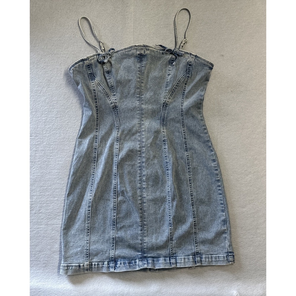 Blue Asphalt Denim Jean Dress Light Wash Women's Large